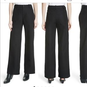 Vince High Rise Linen Cotton Wide Leg Pant
